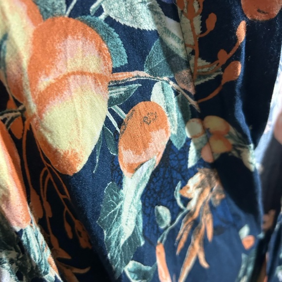 Dress Forum Boho Navy Floral Fruit High Low Dress M Oversized - Picture 11 of 16